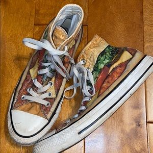 Hamburger designed high top converse